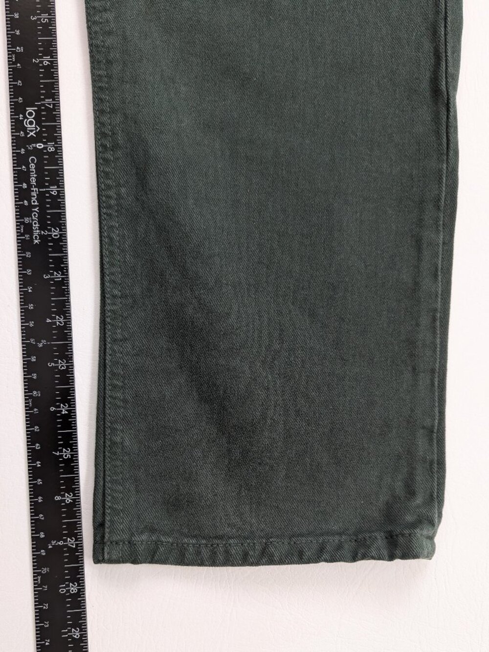 NWT Etica Rhea Denim Pants Straight Leg High Rise Size 31 Dark Green - Picture 9 of 13